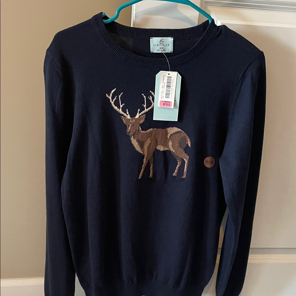 Boys Club Room Dark Blue Sweater with deer 🦌